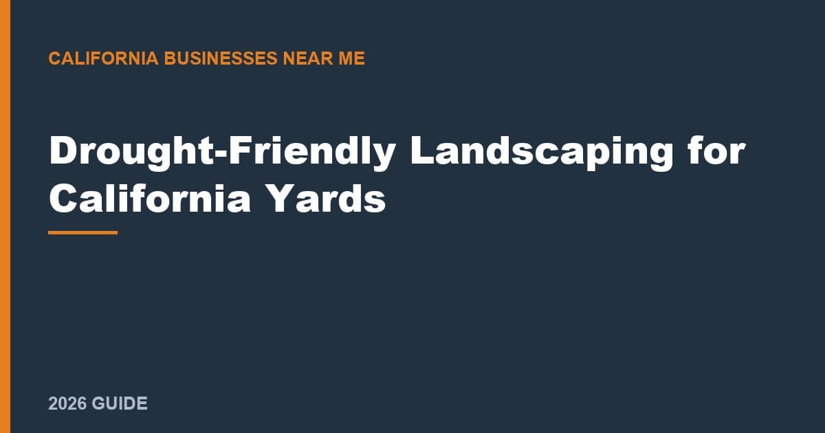 Drought-Friendly Landscaping for California Yards