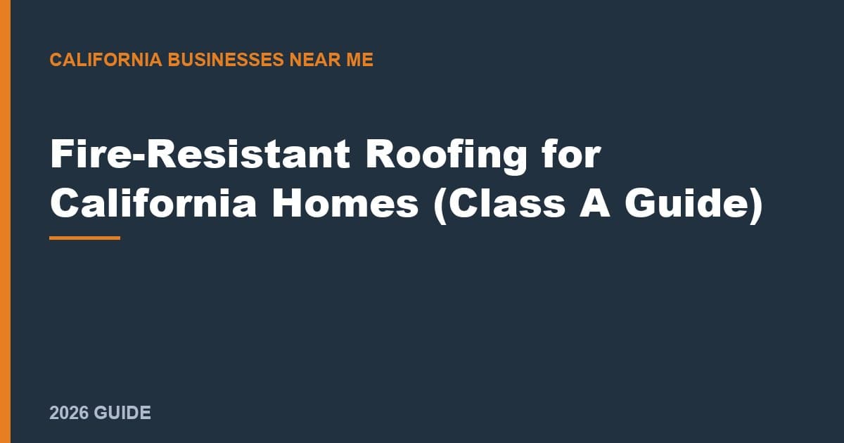 Fire-Resistant Roofing for California Homes (Class A Guide)