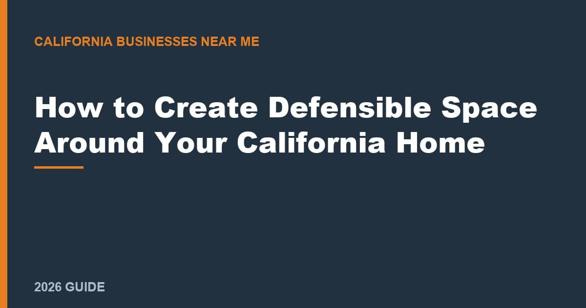 How to Create Defensible Space Around Your California Home