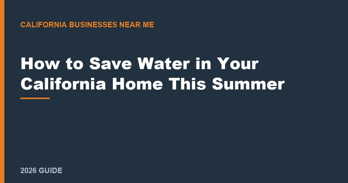 How to Save Water in Your California Home This Summer