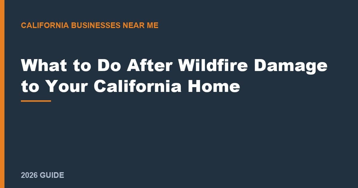 What to Do After Wildfire Damage to Your California Home